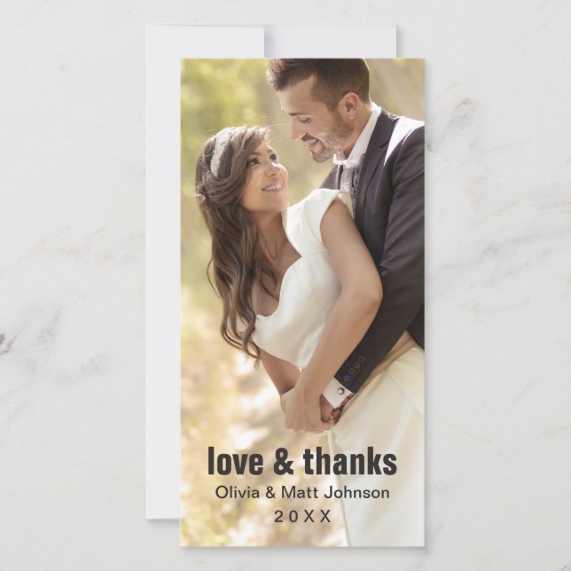 Wedding Love and Thanks - Photo Card (Front)