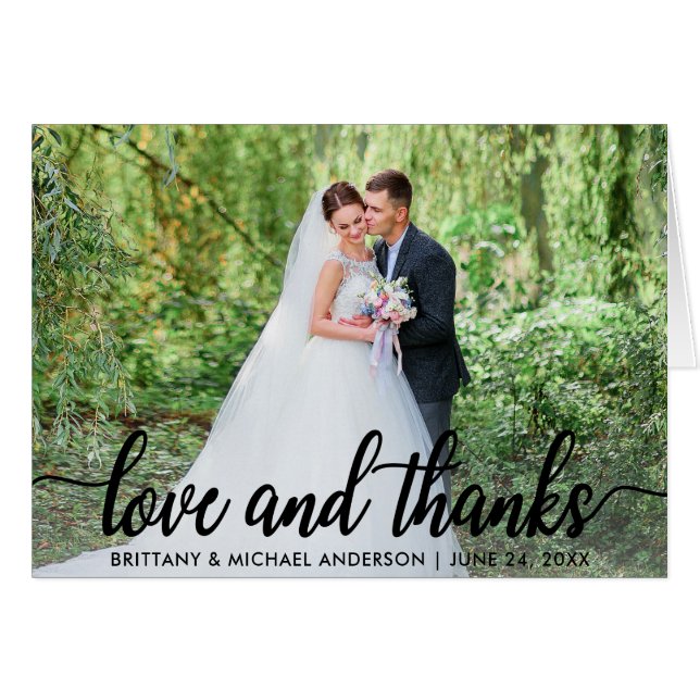 Wedding Love and Thanks| Thank You Photo Fold (Front Horizontal)