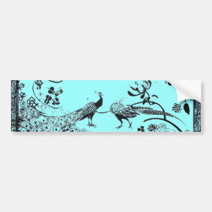 WEDDING LOVE BIRDS  black and blue Bumper Sticker