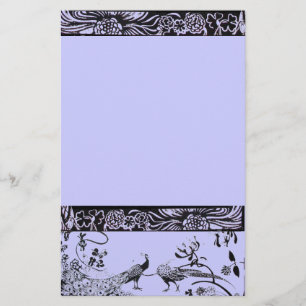 WEDDING LOVE BIRDS black and blue Stationery