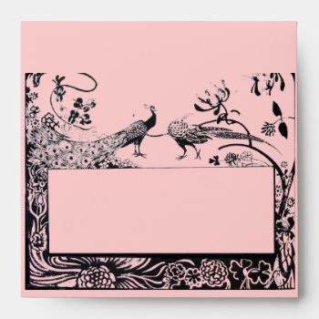 Wedding Love Birds   Black And Pink Envelope by bulgan_lumini at Zazzle