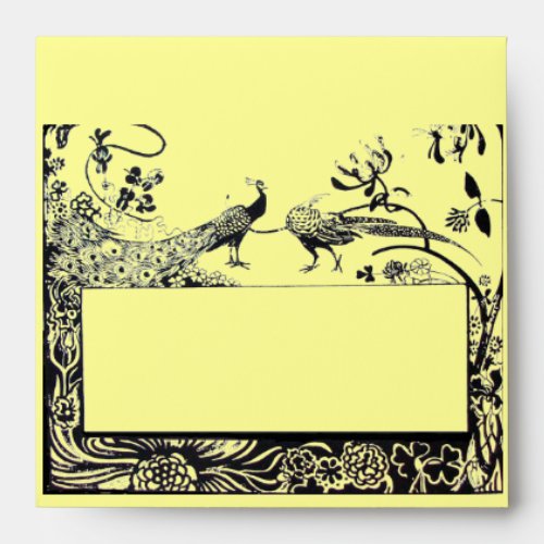 WEDDING LOVE BIRDS  black and yellow Envelope