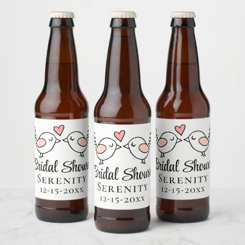 Wedding Love Birds Lovebirds Bridal Shower   Beer Bottle Label