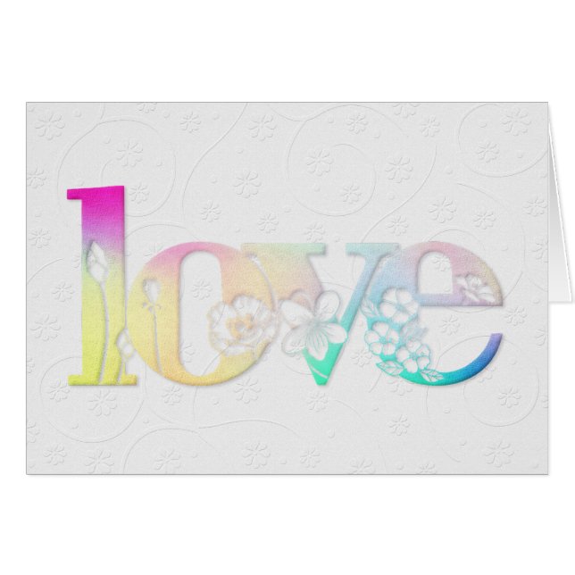 Wedding Love Flower Font Cards (Front Horizontal)
