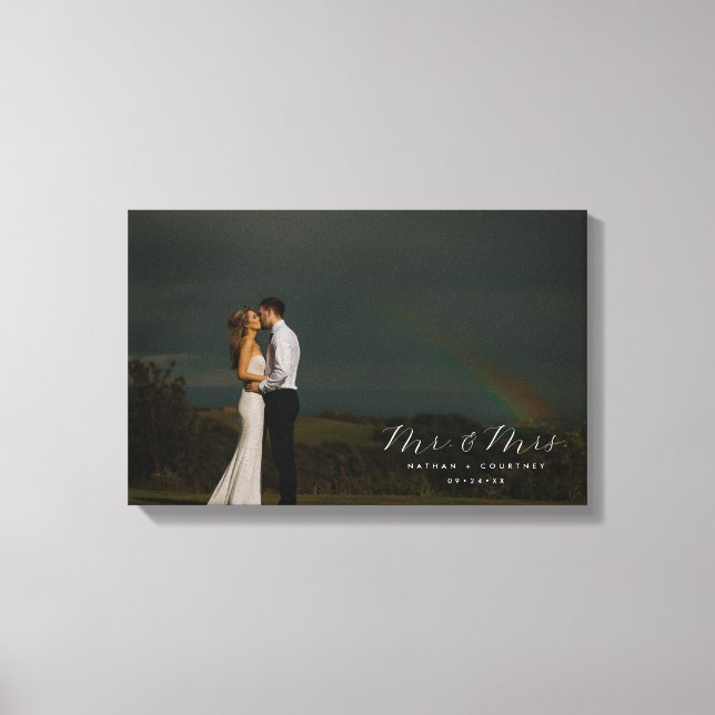 Wedding Love Full Photo Portrait Personalize Canvas Print (Front)