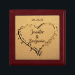 Wedding Love Heart in the Sand Personalized Names Gift Box<br><div class="desc">Photography of a drawn heart in the sand,  which you can personalize with your own names and date.</div>