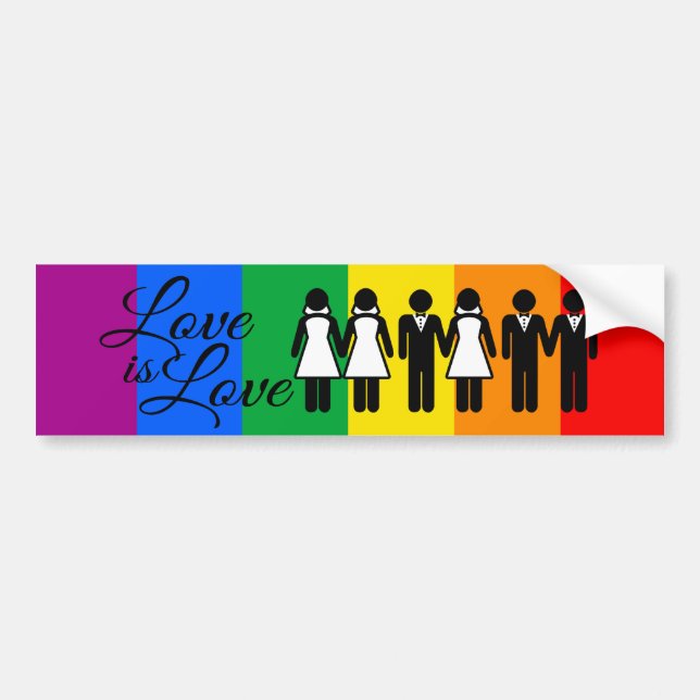 WEDDING LOVE IS LOVE 2 -.png Bumper Sticker (Front)