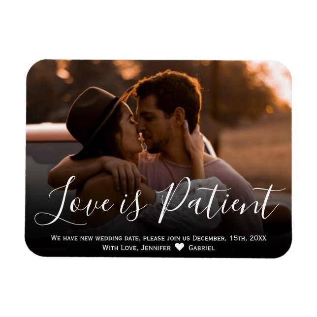 Wedding Love is Patient Postponement Photo Magnet (Horizontal)