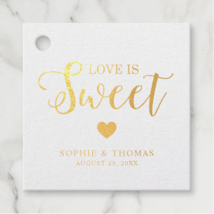 Wedding Love is Sweet Foil Foil Favor Tags