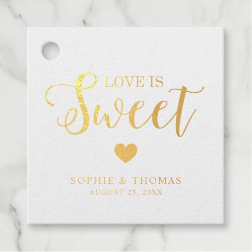 Wedding Love is Sweet Foil Foil Favor Tags