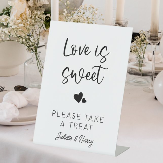 Wedding Love is Sweet, Please Take A Treat Pedestal Sign (Creator Uploaded)