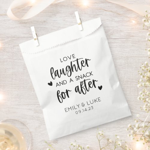 Wedding Love Laughter and Snack for after Favor Bag