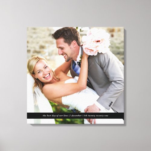 WEDDING LOVE memory elegant black band overlay Canvas Print