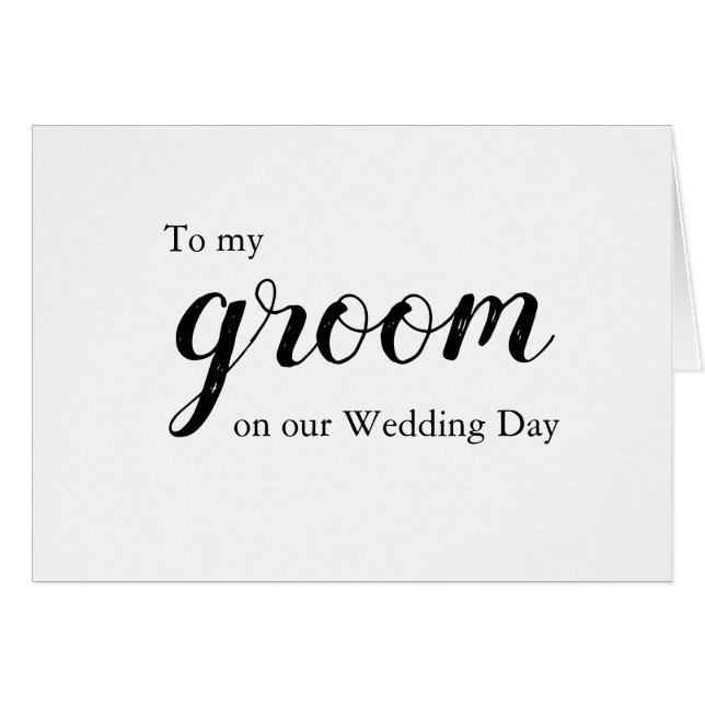 Wedding Love Message To Groom Card (Front Horizontal)