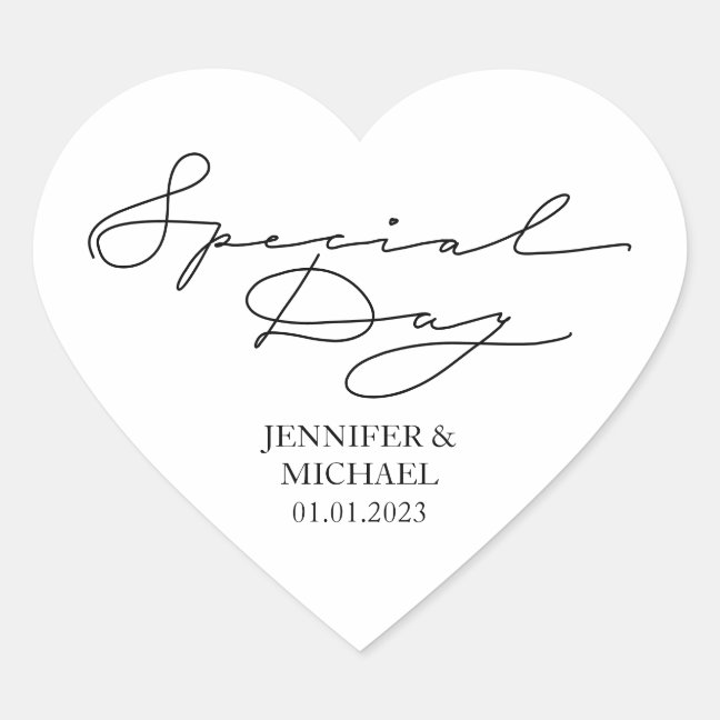 Wedding Love Newly Weds Special Day Heart Sticker