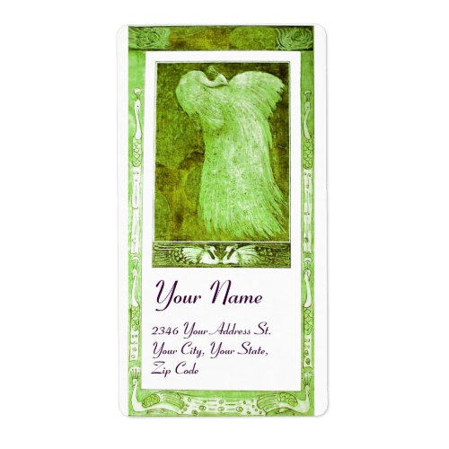 WEDDING LOVE PEACOCK  green white Label