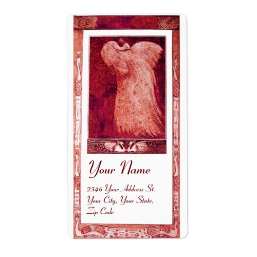 WEDDING LOVE PEACOCK red and white Label