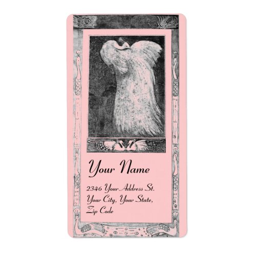 WEDDING LOVE PEACOCKS black and white pink Label