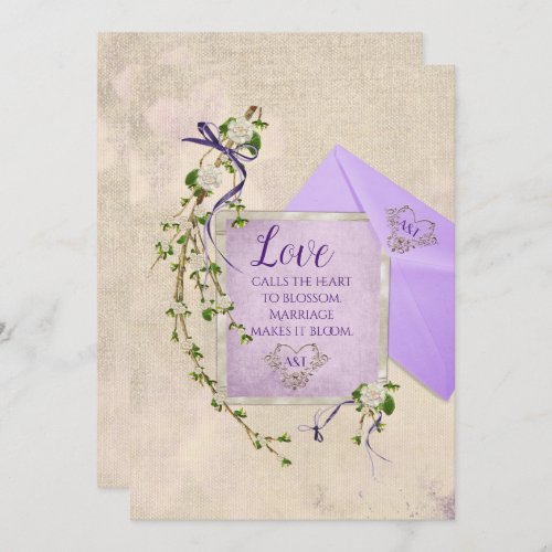 Wedding Love Quote with Floral Branch Invitation
