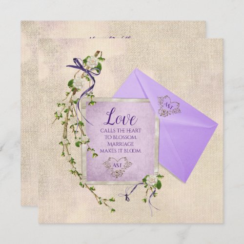 Wedding Love Quote with Floral Branch Invitation