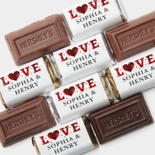 Wedding Love Red Heart Elegant Thank You Favor