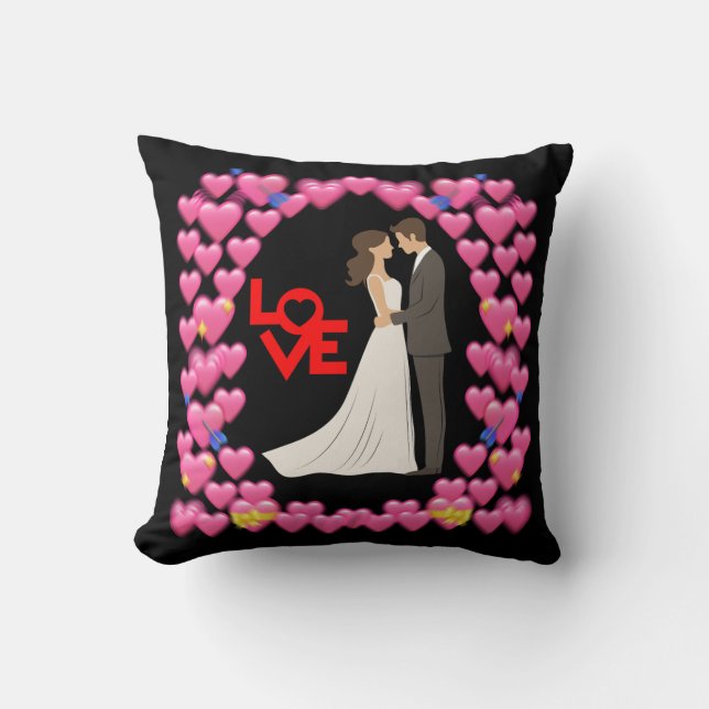 Wedding Love – Romantic Throw Pillow (Front)