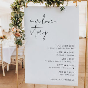 Wedding Love Story Sign, Modern Our Love Story Foam Board