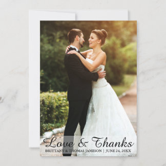 Wedding Love & Thanks Bride & Groom Photo Card