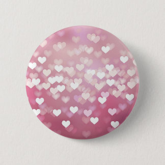 Wedding Love Vector Background shiny pink hearts Pinback Button