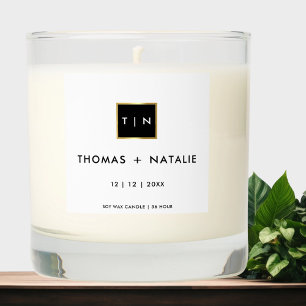 Wedding Luxury Couples Initial Monogram Scented Candle