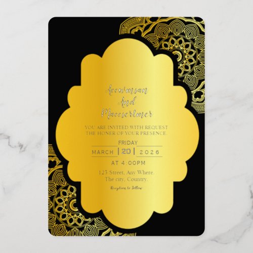 Wedding Luxury Invitation Card Vector Gold Foil