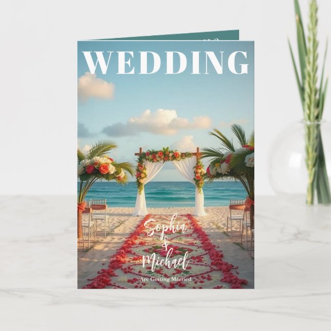 Wedding Magazine All in One Beach Invitation (Front)