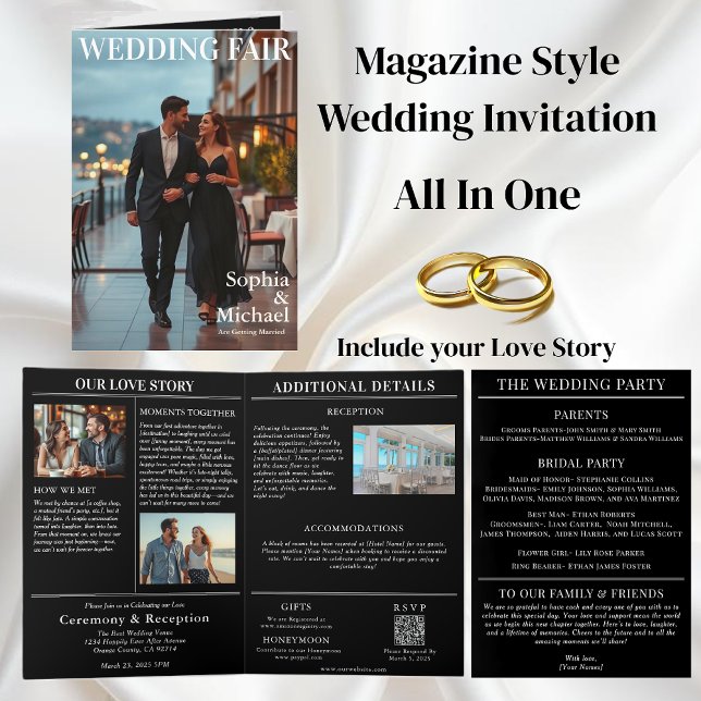 Wedding Magazine Cover Invitation (Wedding Magazine Cover Invitation All in One)