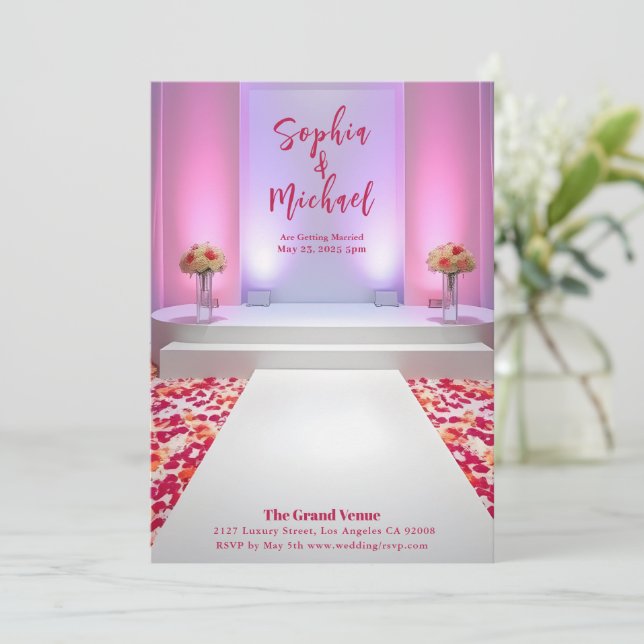 Wedding Magazine Cover Rose Petals Invitation (Standing Front)