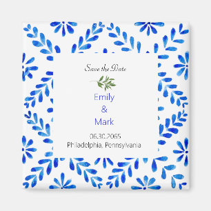 Wedding Magnet Mediterranean Blue Save the Date.