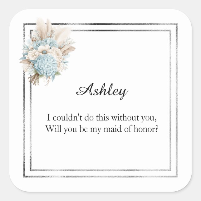 Wedding Maid of Honor Gift Stickers (Front)