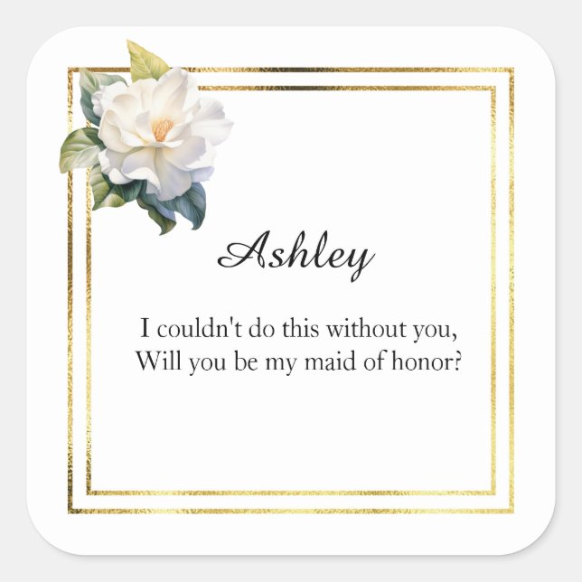 Wedding Maid of Honor Gift Stickers (Front)