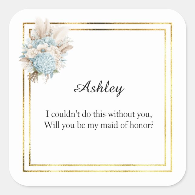 Wedding Maid of Honor Gift Stickers (Front)