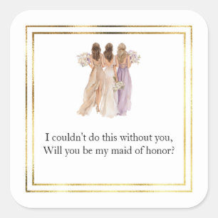 Wedding Maid of Honor Gift Stickers