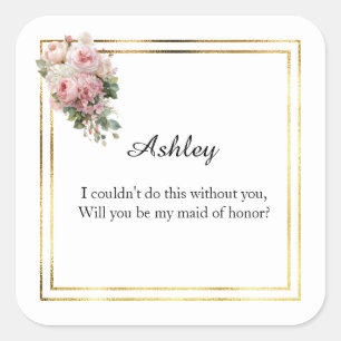 Wedding Maid of Honor Gift Stickers