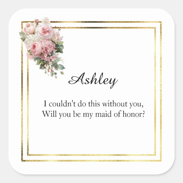 Wedding Maid of Honor Gift Stickers (Front)