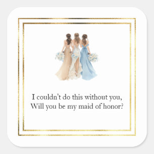 Wedding Maid of Honor Gift Stickers