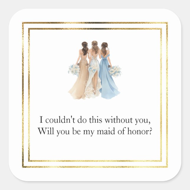 Wedding Maid of Honor Gift Stickers (Front)