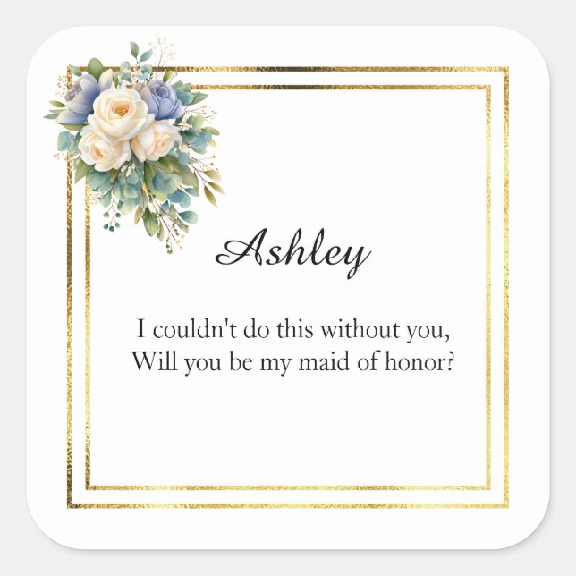 Wedding Maid of Honor Gift Stickers (Front)