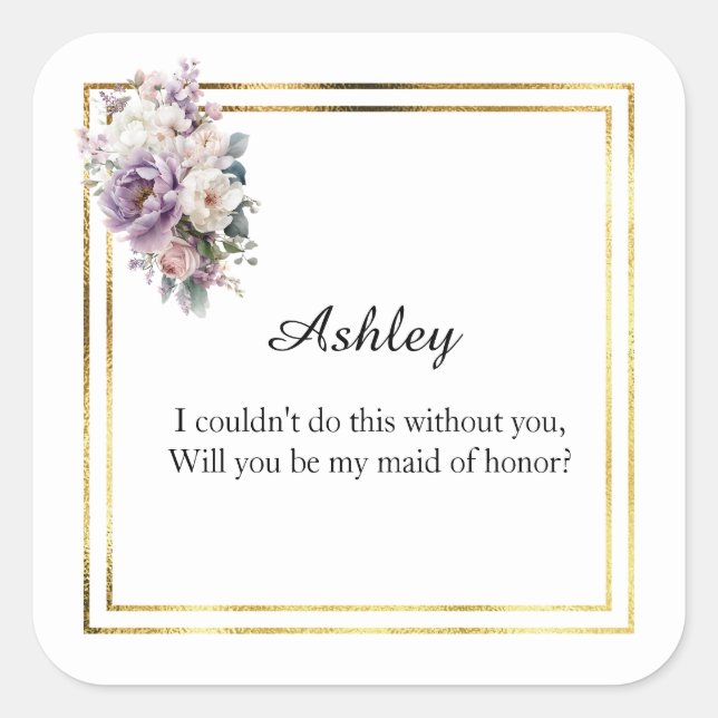 Wedding Maid of Honor Gift Stickers (Front)