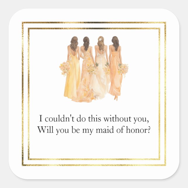 Wedding Maid of Honor Gift Stickers (Front)