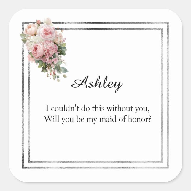 Wedding Maid of Honor Gift Stickers (Front)