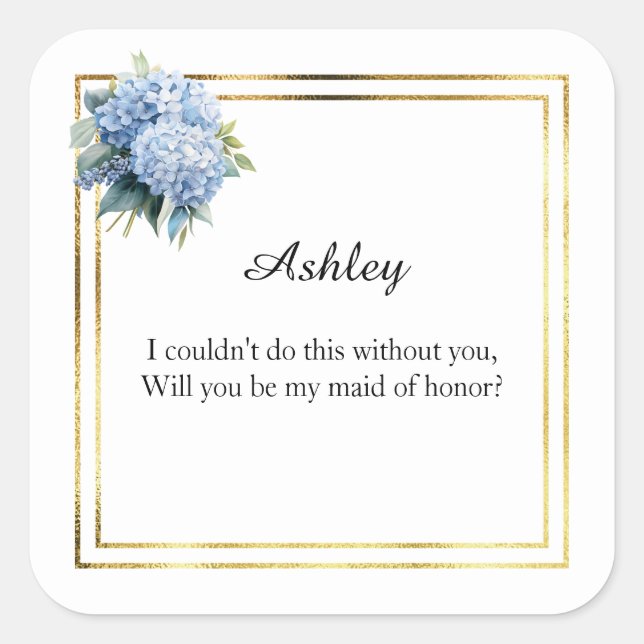 Wedding Maid of Honor Gift Stickers (Front)