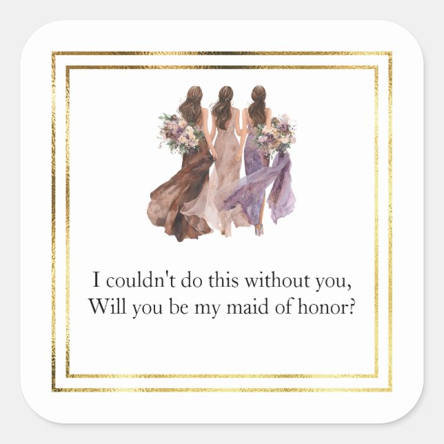 Wedding Maid of Honor Gift Stickers (Front)