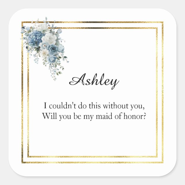 Wedding Maid of Honor Gift Stickers (Front)